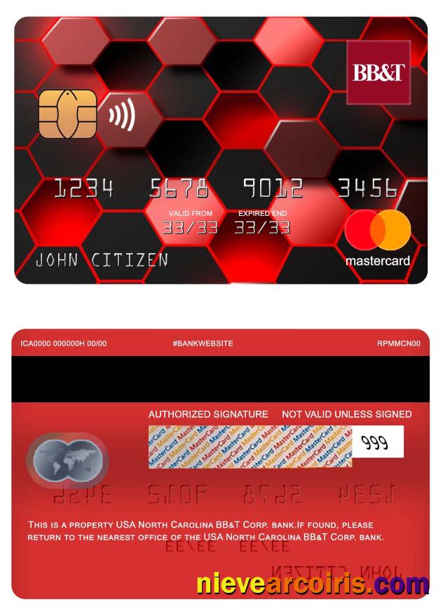 USA North Carolina BB&T Corp. bank mastercard